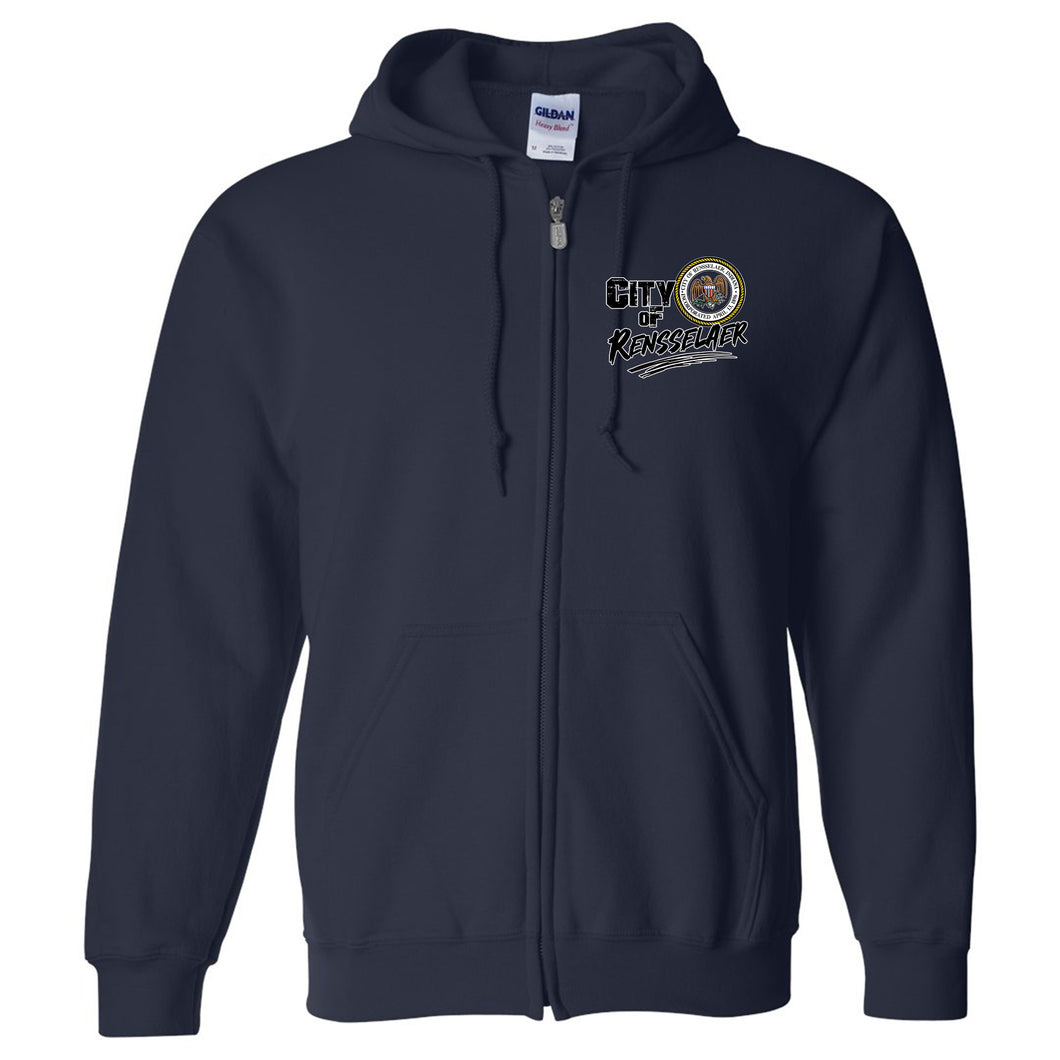 City of Rensselaer Full Zip Hooded Sweatshirt