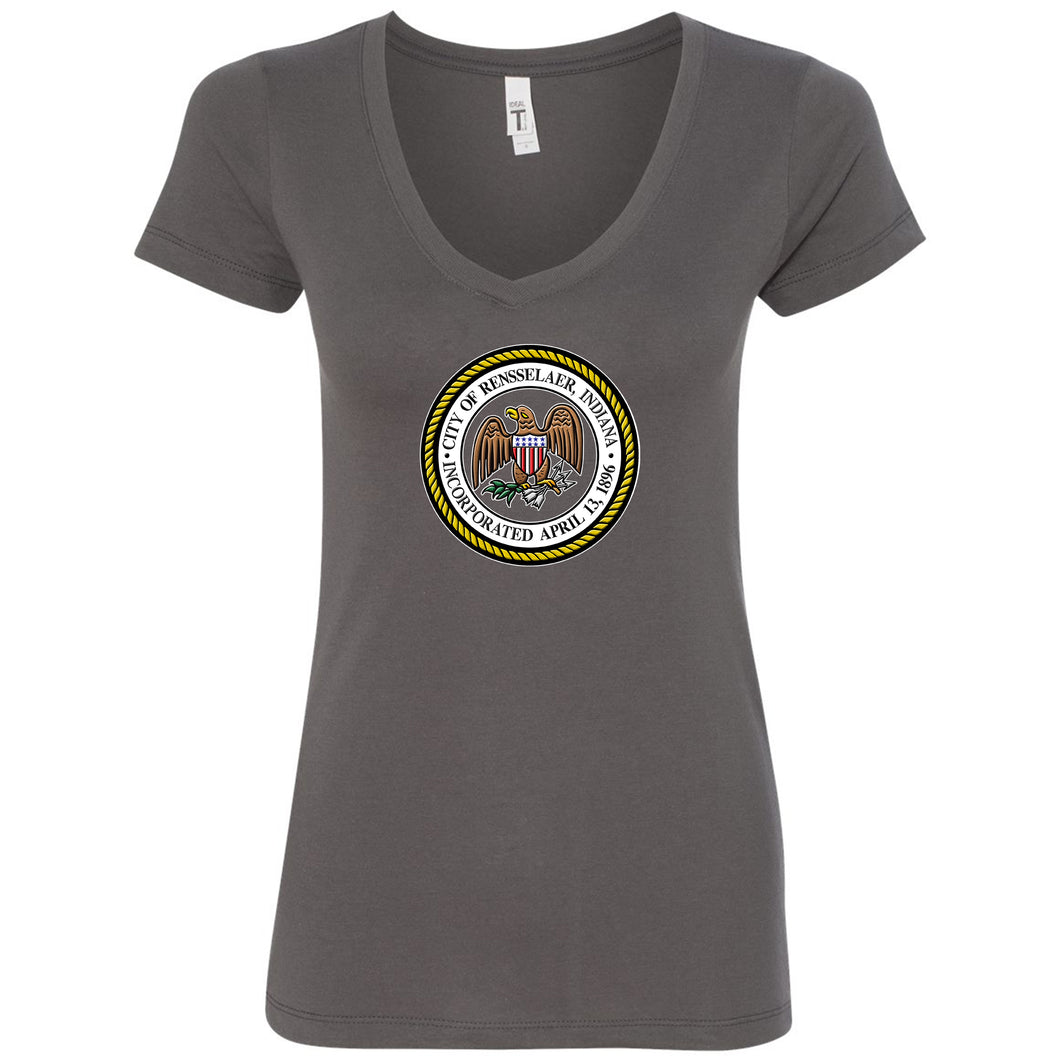 City of Renssealer Seal Women's V-Neck T-Shirt