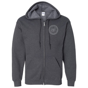 City of Rensselaer Seal Embroidered Full Zip Hooded Sweatshirt